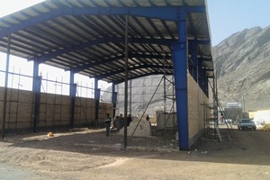  SH Stonetec production hall on the own premises in the mountains near ­Isfahan ­during the construction phase 