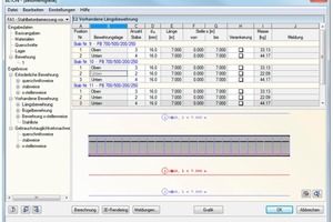  Reinforcement presented in tabular and graphic form with BETON  