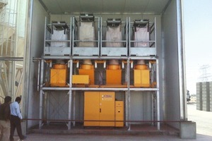  Fig. 7 The Universal System, set up for 4 colors and 2 mixers in a paving block production line in Dubai. 