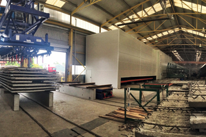  4 x stacker stations for precast floor slabs with 2 x run-off carriages in semi-automatic mode 