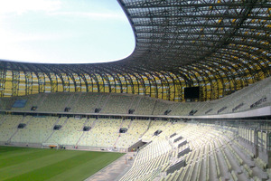  The undulating precast grandstands pick up on the Baltic Sea as a theme 