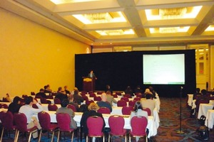  Fig. 1 In total, 280 experts from all over the world were listening to speeches and presentations on self-compacting concrete delivered at the SCC2010 congress in Montreal. Abb. 1 Insgesamt hörten 280 Experten aus der ganzen Welt Vorträge über selbstverdichtenden Beton auf dem SCC2010 in Montreal. 