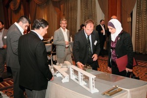  Fig. 2 Felix von Limburg talking to Ms. H.E. Eng. Sanaa Mehyar, Director of Housing and Urban Development. 