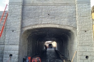  The arched, precast concrete bridge sections are allowing construction of the new passageway without disturbing the existing bridge structure 