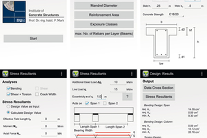  → 1 DoC app screenshots: start, selection, input and results pages 