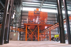  Fig. 1 Twin HGPM 3750 twin mixers from Wiggert are feeding two separate dry cast production lines.  