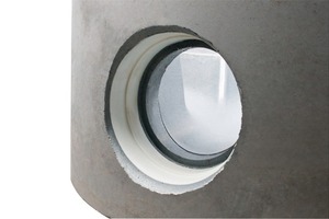  Fig. 7 Connections: pipe connections according to customer request. Separate channel lining is not necessary. The socket is shaped during the concreting process. 