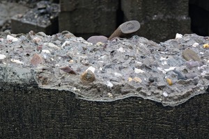  The wastewater treatment plant was badly in need of restoration. The damaged concrete had to be removed prior to restoration of the structure partially extending beyond the reinforcement 