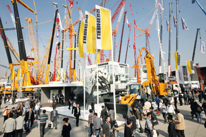  Liebherr outdoor booth at the Bauma China 2012. This year Liebherr shows it construction and mining equipment at outdoor booth B12 and its components at indoor booth No. 128 / hall N4 