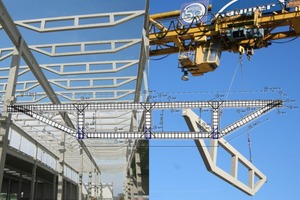  Roof truss in the paint shop as precast Vie-rendeel girder  