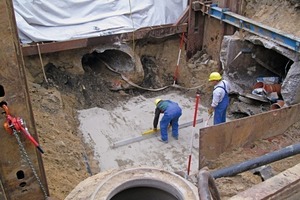  The subsoil at the junction Kornstrasse/Bramscher Strasse in Osnabrück is prepared for the installation of the shaft structure  