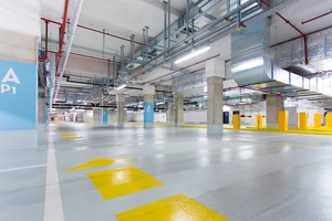  The sustainable product systems supplied by Sika Deutschland were used to seal the ceiling and to coat the ­interior pavements of the underground car park as well as the floors of service rooms with appropriate products 