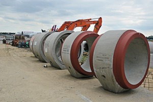  The wastewater manual of the airport specifies very high requirements on the reinforced concrete pipes which are used in building here 