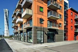  One of the successfully realized projects is this residential quarter “Klyvaren” in the Swedish city of Malmö using sandwich and solid wall elements, filigree floor slabs, columns and beams as well as balconies and stairs form the precast concrete element production of Skonto Prefab 