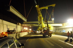  Erection of the concrete girders for the bridge structure  