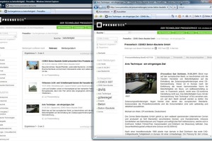  Fig. 6 It is possible to distribute press releases through the own web site, as a circular e-mail to the press or through press portals.  